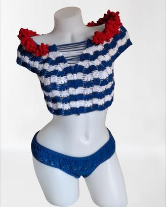 Costumi mare all uncinetto,lavorazione artigianale