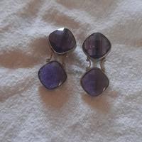 orecchini a clips  argento e ametista 