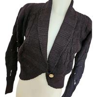 MCS cardigan vintage Y2K nero misto lana tg. M