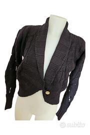 MCS cardigan vintage Y2K nero misto lana tg. M
