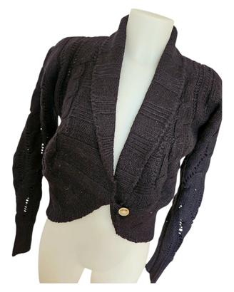 MCS cardigan vintage Y2K nero misto lana tg. M