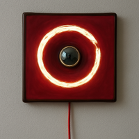 Lampada ceramica rossa