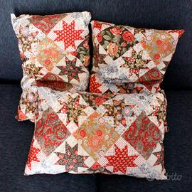 OTTO CUSCINI HANDMADE NUOVI CON STAMPA PATCHWORK