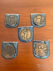 Medaglie n. 5 commemorative in bronzo