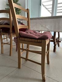 Sedie legno e paglia