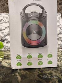 Cassa Bluetooth Karaoke con Microfono e Luci LED 