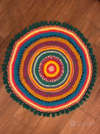 Tappeto Mandala in fettuccia fatto a mano