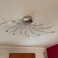 Lampadario acciaio con 12 luci lampadine G9