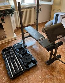 Panca da palestra piu Kit pesi da 50 KG
