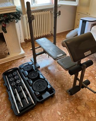 Panca da palestra piu Kit pesi da 50 KG