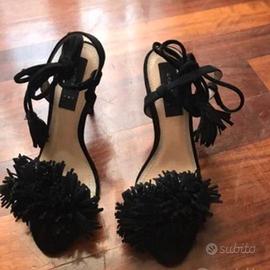 Sandali in pelle neri Forte dei Marmi