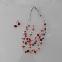 Collana e Orecchini. Color Rouge.