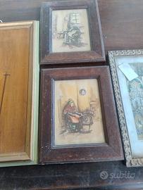 4 quadretti su legno con cornice