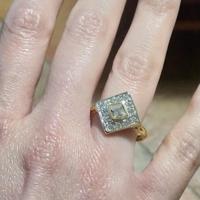 Anello vintage stile Art Deco placcato oro