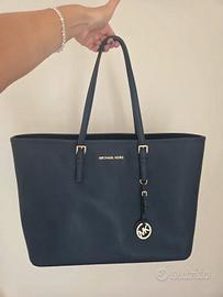 Michael kors Jet Set Travel tote in pelle blu navy