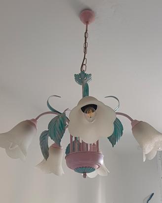 Lampadario ferro battuto colorato