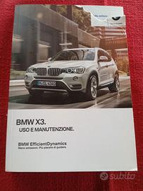 BMW X3 Manuale Uso Manutenzione anno 2017