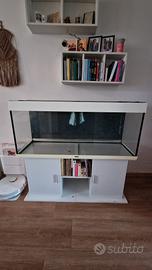 Acquario 120x55x41 cm con mobile bianco