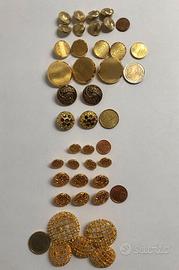 Lotto 36 Bottoni Vintage Dorati e Bottoni Gioiello