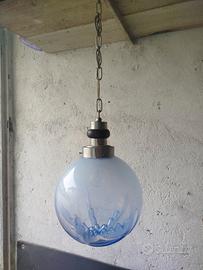 lampada a sospensione a globo vetro di Murano 