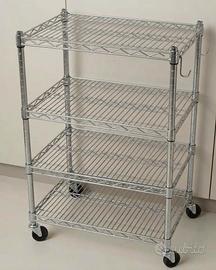 Carrello da cucina in acciaio su  ruote Unopiù