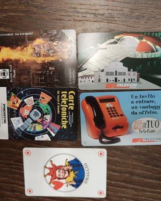 5 schede telefoniche nuove rare