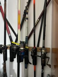 Lotto attrezzatura da pesca – Canne + mulinelli –