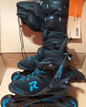 Pattini in linea Roces e protezioni