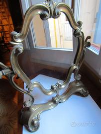 Specchio ottone basculante da tavolo vintage
