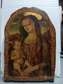 quadro immagine religiosa su legno grezzo 