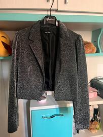 Blazer nero brillantinato