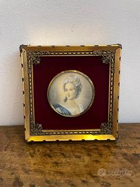 Miniatura dama vintage inizio 900, dipinta a mano