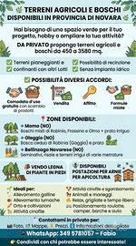 Terreni agricoli e boschi in provincia novara