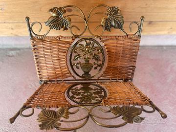 Portariviste in vimini e metallo