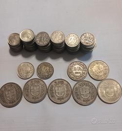 Monete Franchi Svizzeri d'argento nr. 123 pezzi