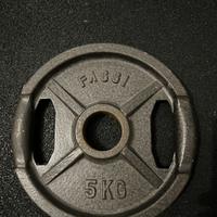 2 dischi ghisa 5kg, foro 50mm