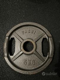 2 dischi ghisa 5kg, foro 50mm