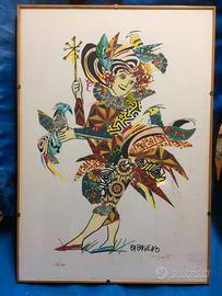 Serigrafia di Emanuele Luzzati: PAPAGENO