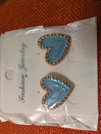 Orecchini cuore effetto marmorizzato