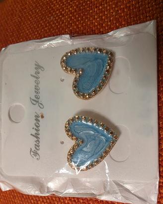 Orecchini cuore effetto marmorizzato