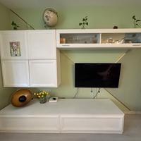 Parete soggiorno moderna bianca