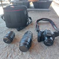 canon 600d kit + 3 obiettivi 