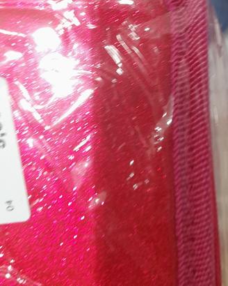 astuccio a 3 zip glitterato fucsia e blu
