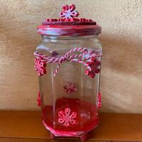 Barattolo vetro porta caramelle rosso