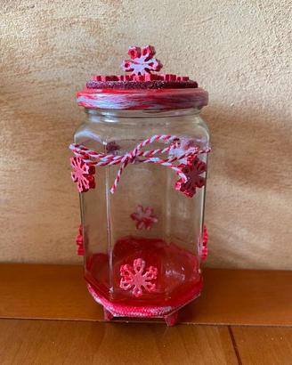 Barattolo vetro porta caramelle rosso