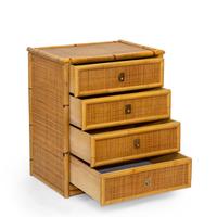 Cassettiera vimini,bambù,ottone,design DAL VERA