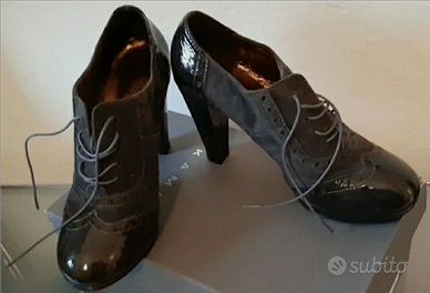 Scarpe francesina stringate tacco