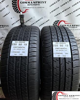 2 PNEUMATICI 235/50 R19 CONTINENTAL 4 STAGIONI 85%