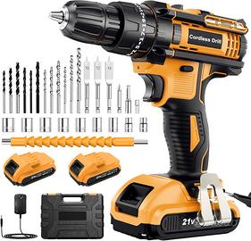 Trapano Avvitatore Percussione Doppia Batteria 21V