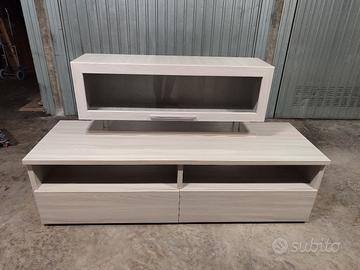 Porta TV doppio con vetrina / trasporto 